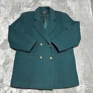 Vintage Wellington PeaCoat Womens 14R Emerald Green ILGWU Thinsulate Wool USA